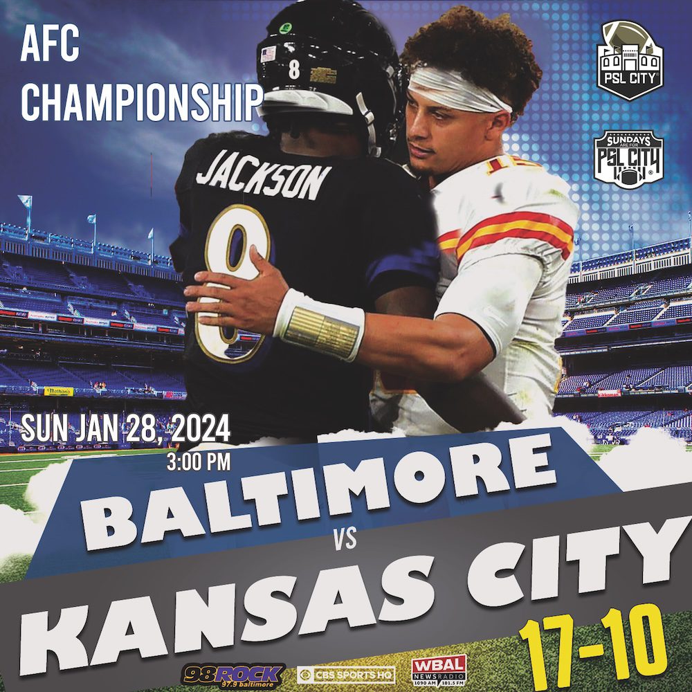 PSL City is selling exclusive tickets for Baltimore Ravens vs. Kansas City Chiefs.