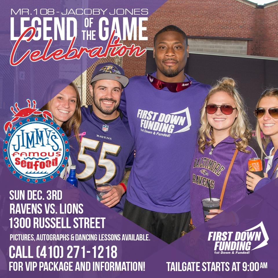 First Down Funding and Jacoby Jones Headline Baltimore Ravens Tailgate